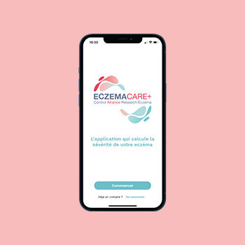 une mock up de l'application ECZEMA CARE+