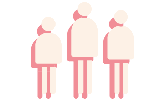 Pictogram representing three people